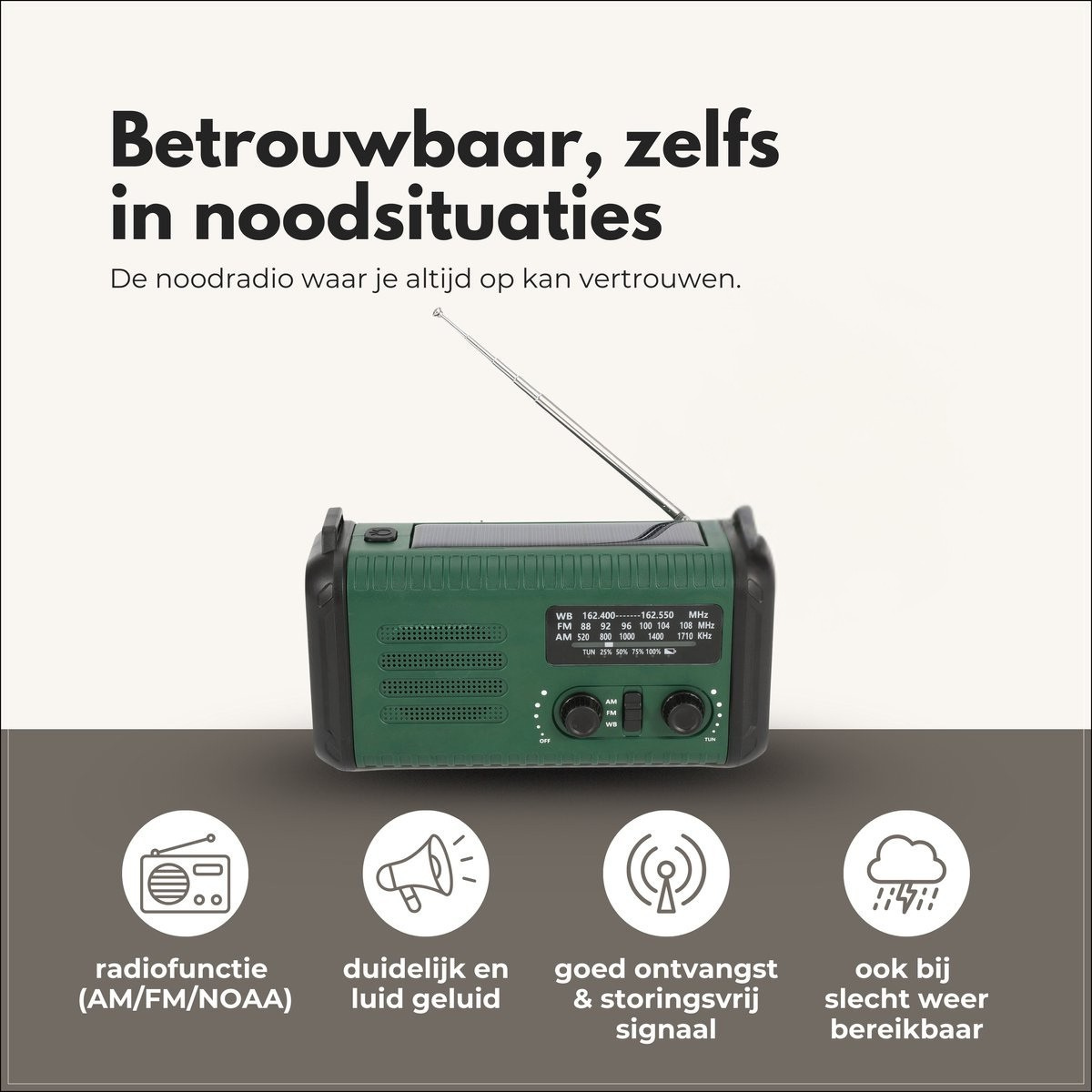REDMI™ Veilige Noodradio met Zonne-energie